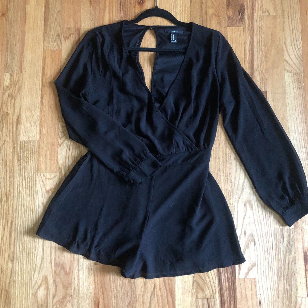Black Long Sleeve Romper